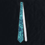 Gravata Marinho e Aqua Vintage Paisley Floral Wedding Tie<br><div class="desc">Qualquer gravador que não esteja impresso frente e verso pode ser personalizado por você para ter o impressão no lado traseiro também. Basta clicar em personalizar mais e selecionar tudo e copiar e,  em seguida,  selecionar o lado traseiro e colar.</div>