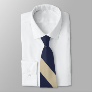Gravata Marinho e Pale Dourado University Tie