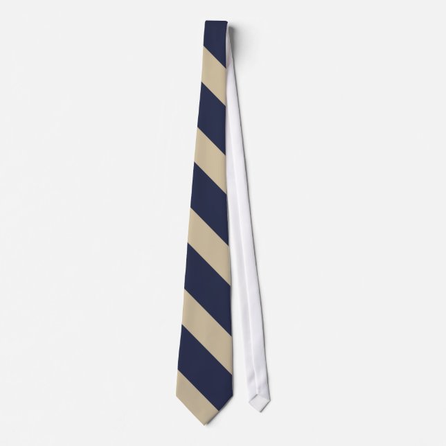 Gravata Marinho e Pale Dourado University Tie (Frente)