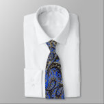 Gravata Marinho e Preto Paisley Peacock Cores de Casamento<br><div class="desc">Qualquer fita que não esteja impressa frente e verso pode ser personalizada por você para ter impressão também no verso. Basta rolar para baixo e clicar em "personalizar mais" na janela Personalizar Pop de Modelo e selecionar tudo e copiar e selecionar o lado traseiro e colar.</div>