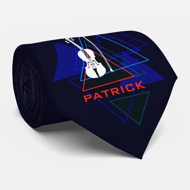 Gravata Marinho Moderno e Masculino Blue Music Designer (Rolled)