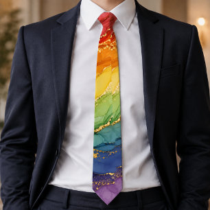 Gravata Mármore Arco-íris LGBTQ 