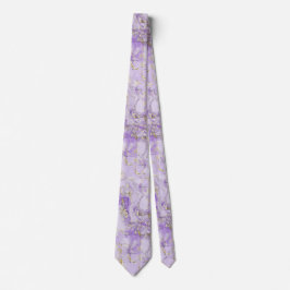 Gravata mármore dourado falso lavanda