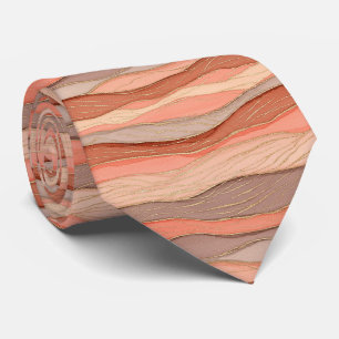 Gravata Mármore Veia Dourada Terracota - Luxo Quente (10)