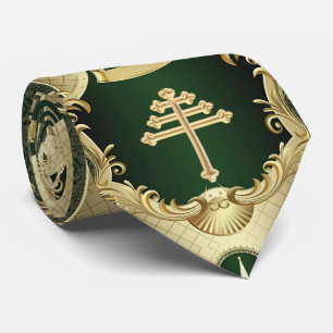 Gravata Maronite Church Cross e Lebanon Cedar Neck Tie