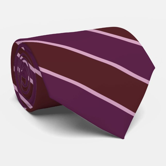 Gravata Maroon Red, Magenta And Pink Diagonal Stripes  (Rolled)