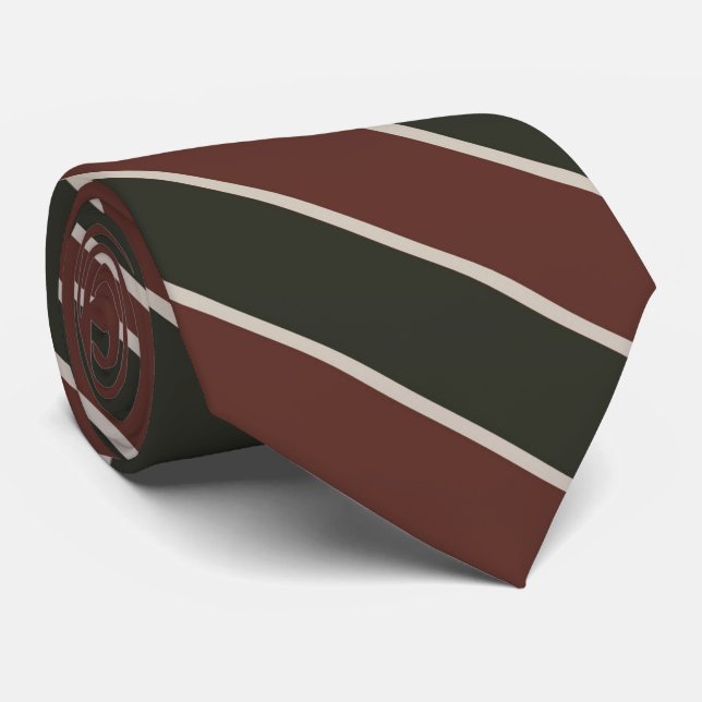 Gravata Marrom Cacau, Leite de Amêndoa e Listras Cinza Esc (Rolled)