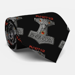 Gravata Martelo MJOLNIR de Thor Pattern, mitologia Viking