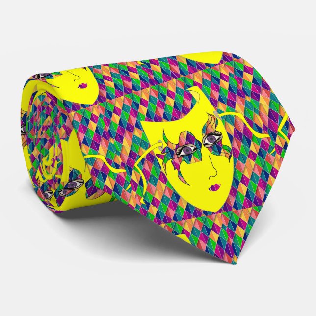 Gravata Máscara Máscara Máscara de Carnaval Gras - Fundo M (Rolled)