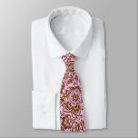 Gravata Máscaras Marrons Elegantes e Fundo Rosa<br><div class="desc">Maçãs florais marrom elegantes sobre cor de fundo de pinke que você pode mudar.</div>