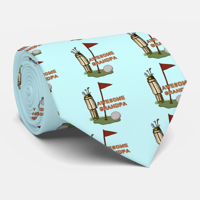 Gravata masculina Awesome Grandpa Golf (Rolled)