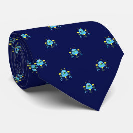 Gravata Masculina Azul Marinho Estampada