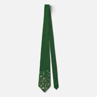 Gravata masculina com borda de flores silvestres v