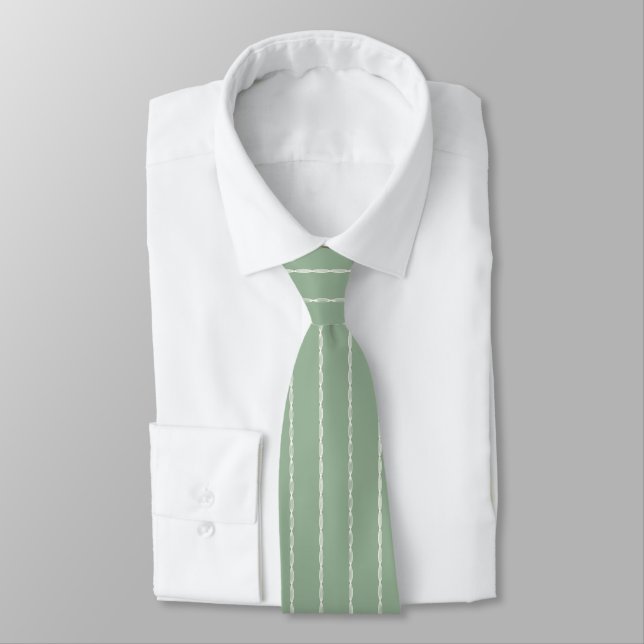 Gravata masculina com padrão de listras brancas em (Amarrado)
