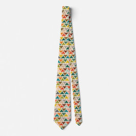 Gravata Masculina com Silhueta Colorida de Cabeça