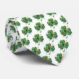 Gravata masculina com trevo do Dia de São Patrício