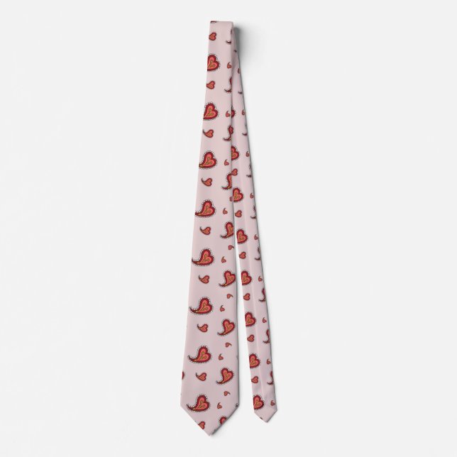 Gravata Masculina Coração de Paisley (Frente)