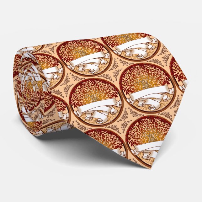 Gravata masculina Crimson Family Tree (Rolled)