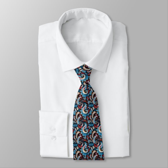 Gravata Masculina Estampada de Paisley (Amarrado)