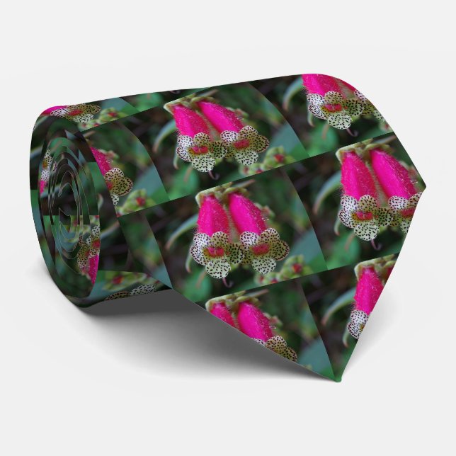 Gravata Masculina Flor Leopardo (Rolled)