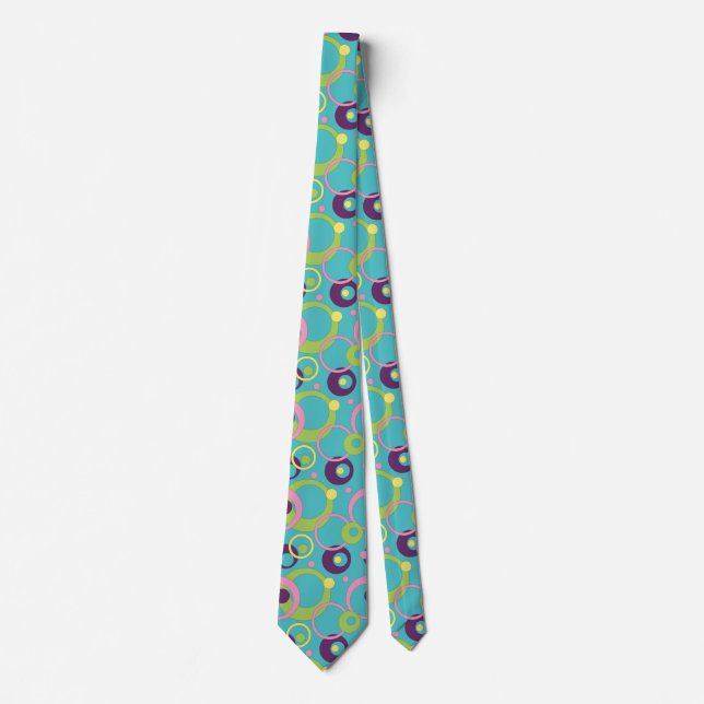 Gravata Masculina Funky Blue Circles (Frente)