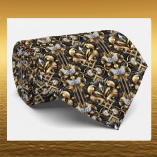 Gravata Masculina Gravatas Art Déco com Diamante