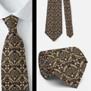 Gravata Masculina Gravatas Art Déco com Diamante