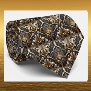 Gravata Masculina Gravatas Art Déco com Diamante