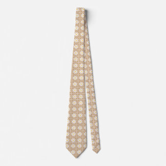 Gravata masculina marrom com padrão floral branco