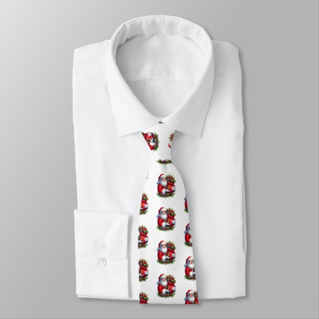 Gravata masculina - Papai Noel de Natal (Amarrado)