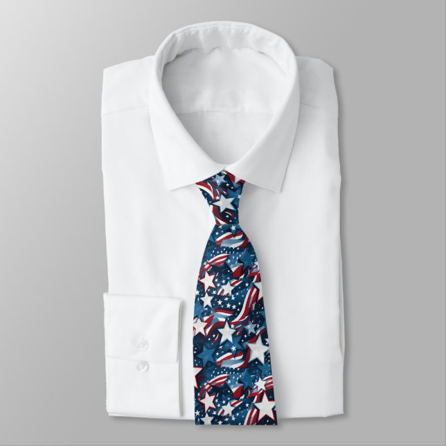 Gravata Masculina Patriotic Stars (Amarrado)