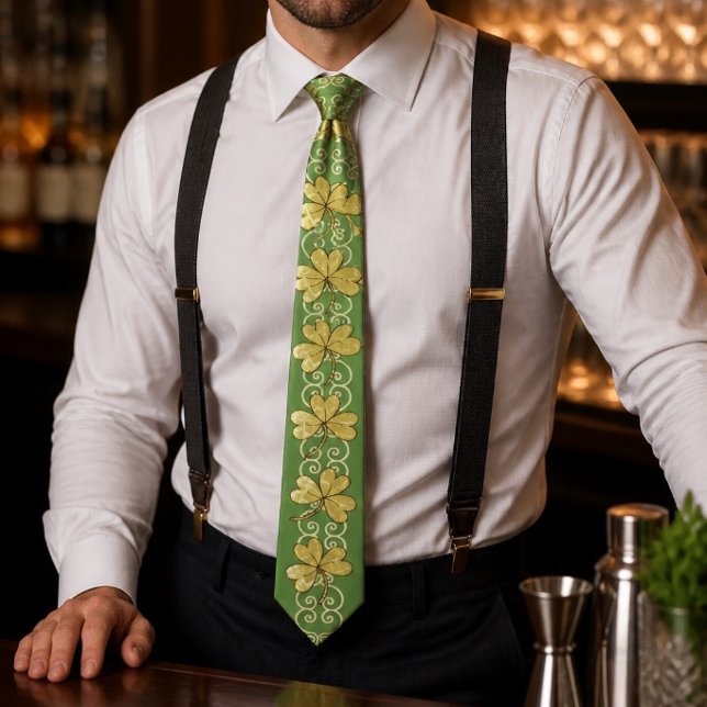 Gravata masculina Scroll & Shamrock Nº 2 (Criador carregado)