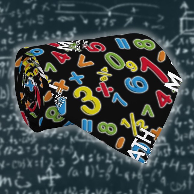 Gravata Matemática. O único sujeito que conta (Math The Only Subject That Counts Fun Quote Tie)