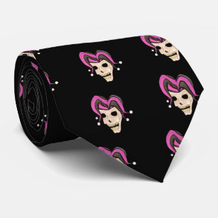 Gravata Mau Jester Skull (Rosa)