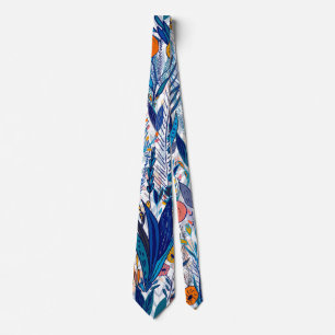Gravata Maximalist Blue Floral