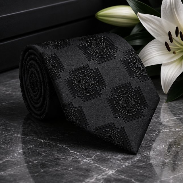 Gravata Medalhão de Funeral Preto (Criador carregado)