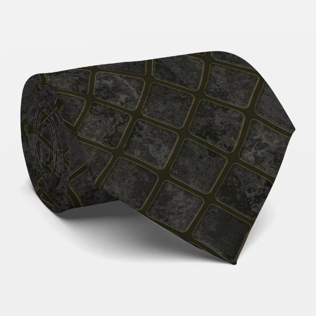 Gravata Medalhão Preto (Rolled)
