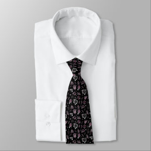 Gravata Medicina Acadêmica - Rosa em Preto