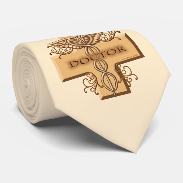 Gravata Médico Cross caduceus (Rolled)