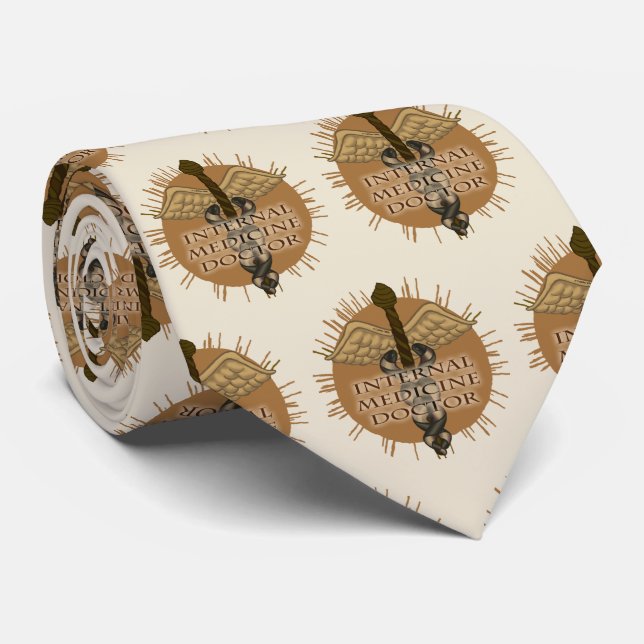 Gravata Médico Interno Caduceu (Rolled)