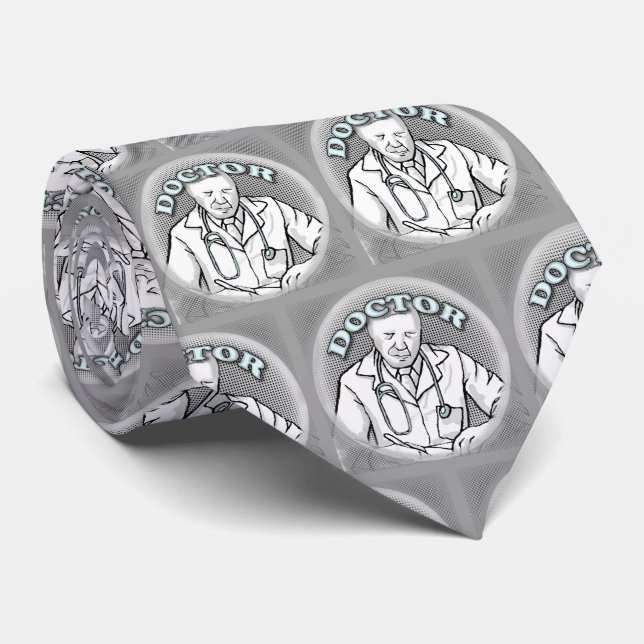 Gravata Médico Masculino Retro (Rolled)
