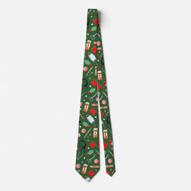 Gravata Médico ou Enfermeiro Natal Divertido (Frente)