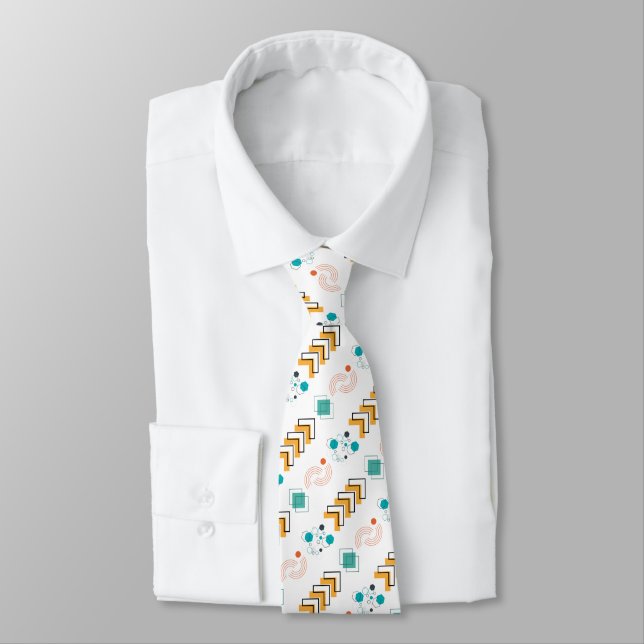 Gravata Medley Tie Geométrico para Homens - Patte Negrito  (Amarrado)