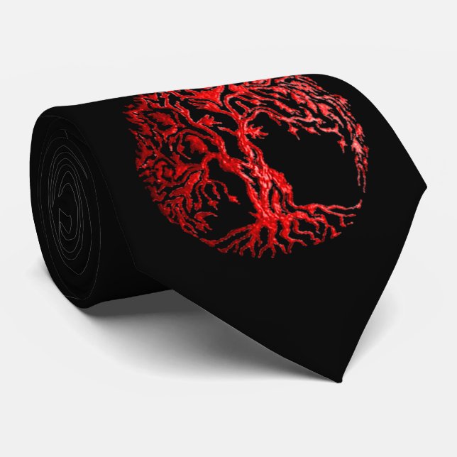 Gravata Mehndi Tree of Life (Vermelho) (Rolled)