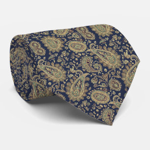 Gravata Meia-Noite Paisley Navy