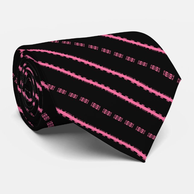 Gravata Meia-Noite Rosa (Rolled)