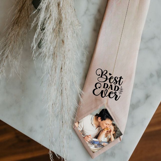 Gravata Melhor pai jamais presente do ouro da rosa de Filh (Criador carregado)