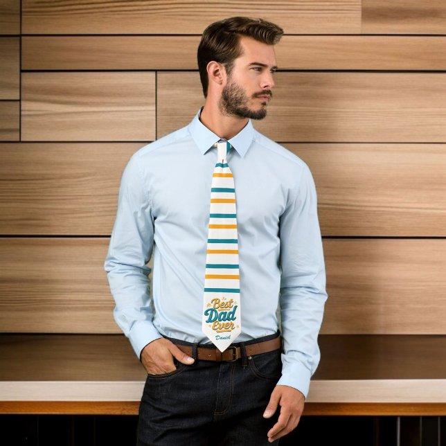 Gravata Melhor Pai Nunca | Dia de os pais Personalizado Re (Criador carregado)