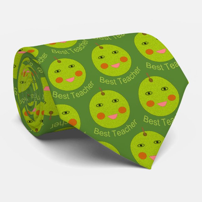 Gravata Melhor Professora Feliz Tie Apple (Rolled)