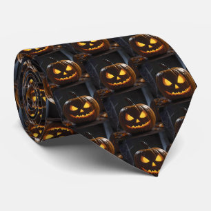 Gravata Menacing Halloween Pumpkin,